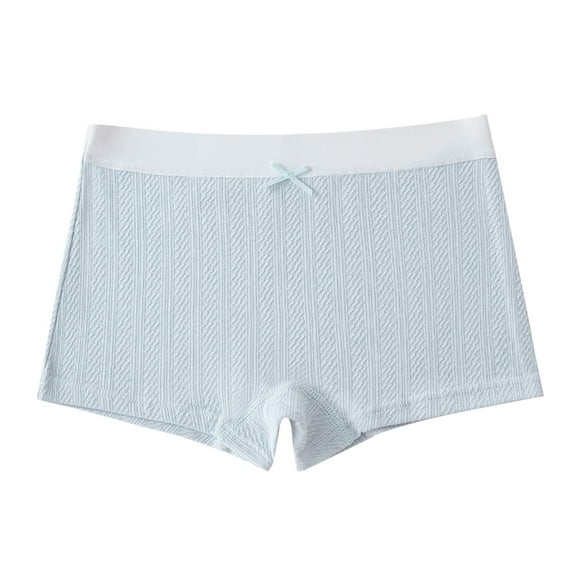hoksml Children's Cotton Panties Underwear Girls' Medium To Large Elastic waist Solid color Front Bow Boxer Briefs (4-13)