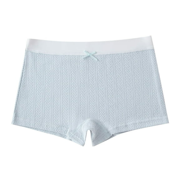hoksml Children's Cotton Panties Underwear Girls' Medium To Large Elastic waist Solid color Front Bow Boxer Briefs (4-13)