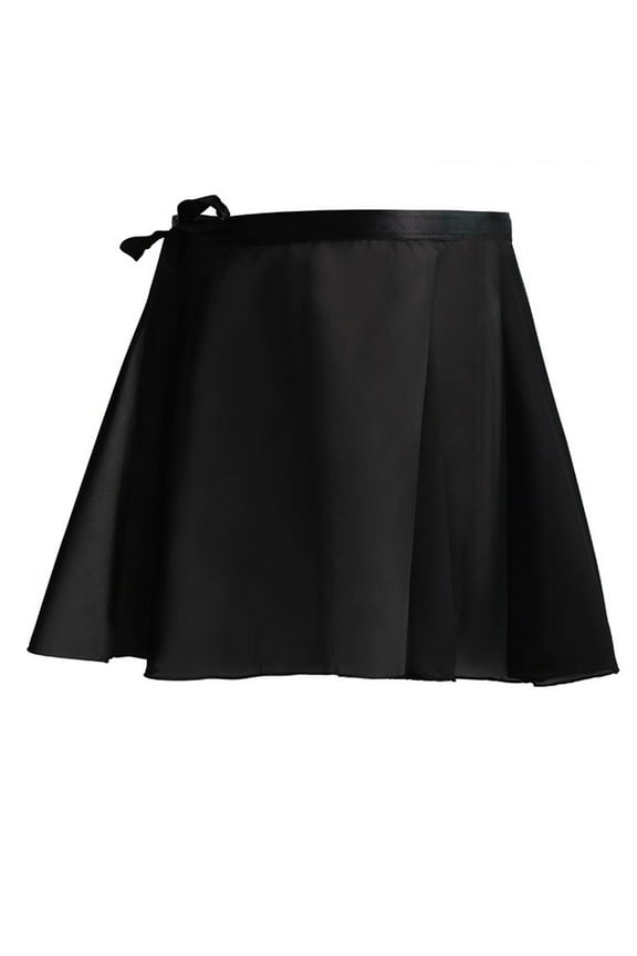 Children's Girls Chiffon Skirt Solid Color Bow Knot Loose Leisure Sports Dance Practice Flowing Skorts for 5-13 Years Kids