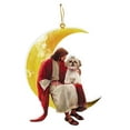 thumbnail image 1 of hoksml Christmas Clearance Home Decor Christmas Animals Sitting On The Moon Pendant Christmas Outdoor Decorations Wood Christmas Ornaments Window Wall Hanging Ornament Living Room Decoration Home 3, 1 of 1
