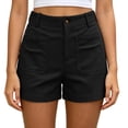 thumbnail image 1 of hoksml Classic Chino Shorts for Women - Mid Rise, Button Closure with Multi-Pockets, 1 of 6