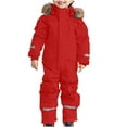 thumbnail image 1 of hoksml Colorful One-Piece Snowsuit for Kids All-in-One Waterproof Ski Jacket and Winter Overalls Unisex Thermal Playwear, 1 of 5