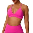 thumbnail image 1 of hoksml Crisscross Back Sports Bra for Women Wireless V-Neck Bralette with Removable Pads, 1 of 9