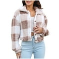 thumbnail image 1 of hoksml Fashion Jacket for Women 2023, Clearance Women's Lattice Recreational Long Sleeve Lapel Coat Tops, 1 of 5