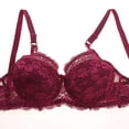 thumbnail image 1 of hoksml Floral Lace Push Up Bra for Women Underwire Padded Bra with Adjustable Straps, 1 of 9