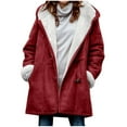 thumbnail image 1 of hoksml For Women Fashion Womens Warm Faux Coat Jacket Winter Button Solid Long Sleeve Outerwear Clearance, 1 of 4