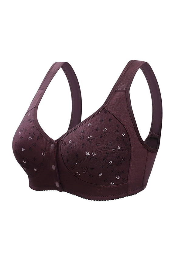 Front Button Bra, Convenient Front Button Bra, Sports Bras Full Comfort Easy Close Bra Front Buckle Corset, Everyday Sleep Bras Cotton Sports Bras for Women Girls