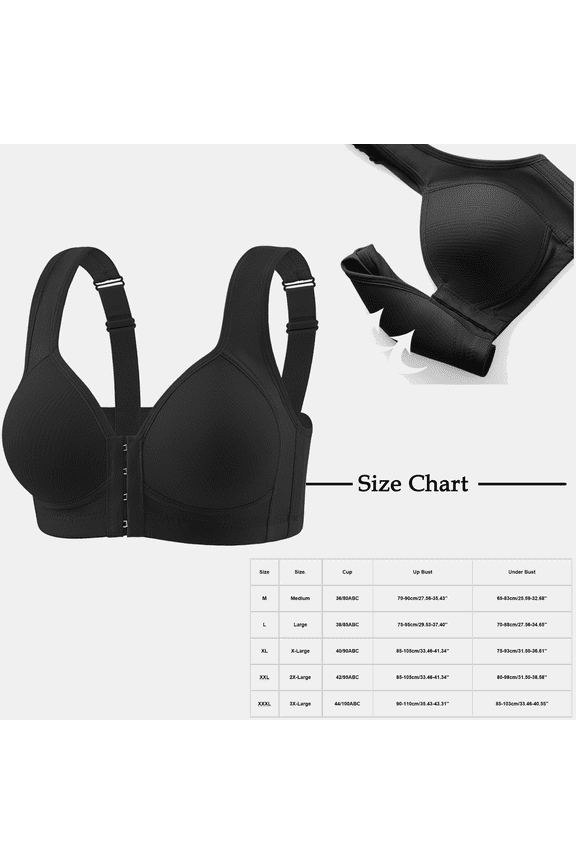 Front Closure Sports Bras, Women's Push Up Wireless Bra Padded T Shirt Bras No Underwire Lift Up Add One Cup Bralette 2025 on Clearance