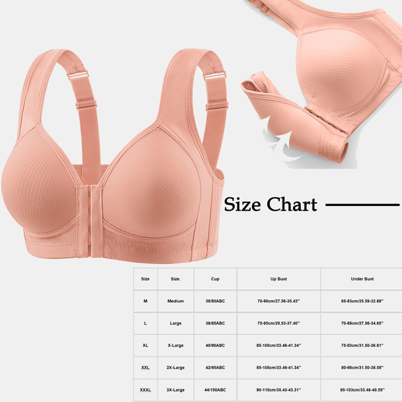 hoksml Front Closure Sports Bras, Women's Push Up Wireless Bra Padded T Shirt Bras No Underwire Lift Up Add One Cup Bralette 2025 on Clearance