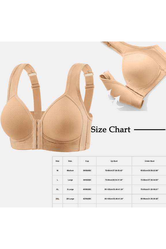 Front Closure Sports Bras, Women's Push Up Wireless Bra Padded T Shirt Bras No Underwire Lift Up Add One Cup Bralette 2025 on Clearance