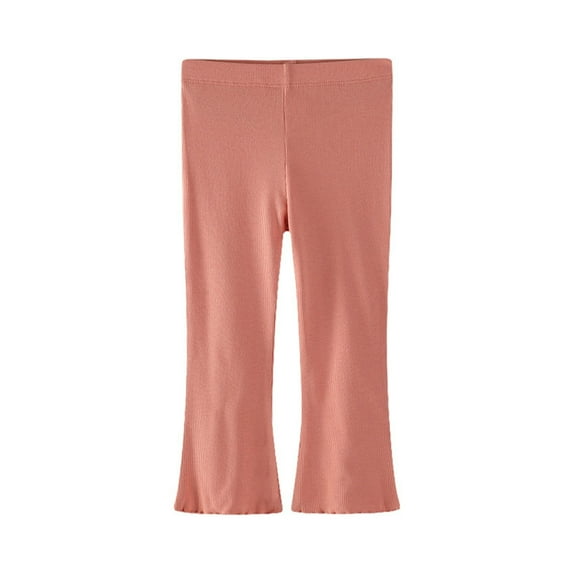 hoksml Girls Bell Bottom Pants Children's Slim Elastic Waist Stretch Leggings Outerwear Flared Pants for 2-8 Years Boy Girls Kids