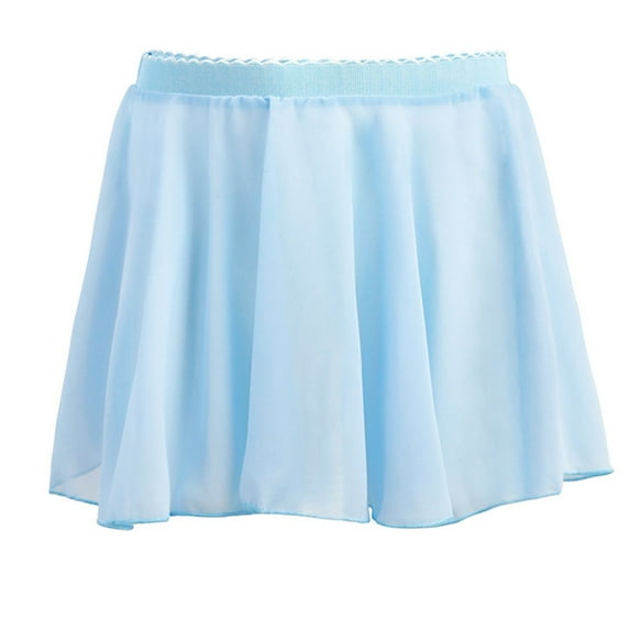 hoksml Girls Chiffon Skirt Solid Elastic Waist Loose Leisure Pleated Flowing Sports Dance Practice Skorts