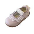 thumbnail image 1 of hoksml Girls Lace Ruffle Trim Mary Jane Flats with Adjustable Strap, Cute Metallic Dress Shoes for Kids Party and Special Occasions, 1 of 4