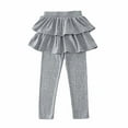 thumbnail image 1 of hoksml Girls Leggings Skirt Pants Fashionable School Uniform Pants Casual Kids Pleated Dance Pants Solid Color Full Length Pants, 1 of 3