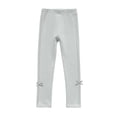 thumbnail image 1 of hoksml Girls Leggings Solid Color Bow Lace Edge Elastic Waist Thin Casual Pants Outerwear Leggings for 2-10 Years Kids, 1 of 5