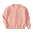 thumbnail image 1 of hoksml Girls Lightweight Knit Cardigan Soft Breathable Button Up Sweater Solid Color Round Neck Long Sleeve Cover Up Cute Casual Spring Fall Jacket, 1 of 9