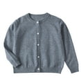 thumbnail image 1 of hoksml Girls Lightweight Knit Cardigan Soft Breathable Button Up Sweater Solid Color Round Neck Long Sleeve Cover Up Cute Casual Spring Fall Jacket, 1 of 4