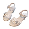 thumbnail image 1 of hoksml Girls Low Heel Sandals with Rhinestone Flower Toddler Little Kid Dress Sandals, 1 of 9