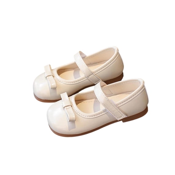 hoksml Girls Mary Jane Flats with Bow Toddler Little Kid Cute Dress Shoes for School Uniform Daily Wear