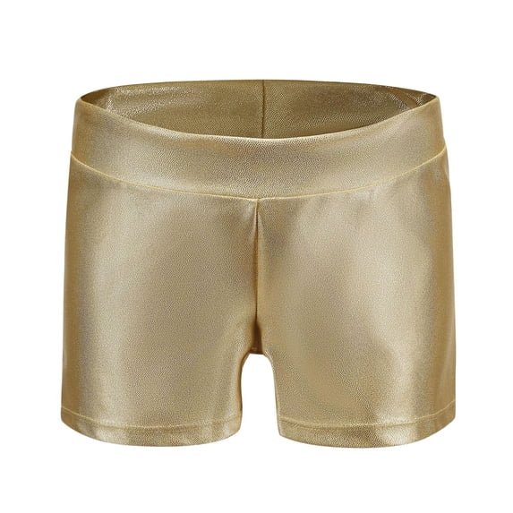 hoksml Girls Metallic Dance Shorts High Waist Stretchy Multi Color Gymnastics and Performance Safety Shorts