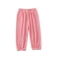 thumbnail image 1 of hoksml Girls Pants Lightweight Thin Breathable Kids Ice Silk Mosquito Proof Pants Lantern Pants Outerwear Casual Long Pants Elastic Bottom 6 Months-4 Years Old, 1 of 9
