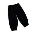 thumbnail image 1 of hoksml Girls Pants Solid Color Elastic Waistband Kids Long Pants Cute Elastic Bottom Full Length Pants (2-9), 1 of 3