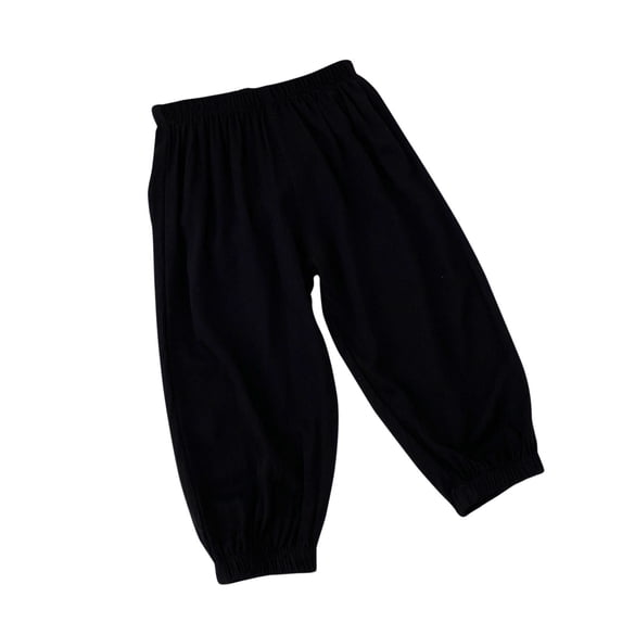 hoksml Girls Pants Solid Color Elastic Waistband Kids Long Pants Cute Elastic Bottom Full Length Pants (2-9)
