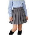 thumbnail image 1 of hoksml Girls Pleated School Uniform Skirt, Elastic Waist A-Line Mini Skirt for Kids, 1 of 7