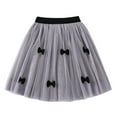 thumbnail image 1 of hoksml Girls Puff Skirt Solid Bow Lace Tulle Skirts Medium To Large Children Versatile Mesh Pleated Flowing Skirt Skorts, 1 of 8