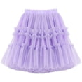 thumbnail image 1 of hoksml Girls Puffy Mesh Skirt Children Solid High Waist Versatile Pleated Flowing Dance Ballet Skirts Skorts, 1 of 2