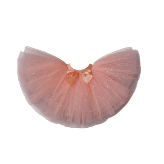 hoksml Girls Sparkle Ballet Tutu Skirt, Elastic Waist Tulle Skirt with Satin Bow for Dance and Party Outfits