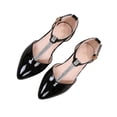 thumbnail image 1 of hoksml Girls Sparkly Rhinestone T-Strap Block Heel Dress Shoes, Adjustable Buckle Strap Pointed Toe Heels for Wedding, Pageant and Party Occasions, 1 of 5