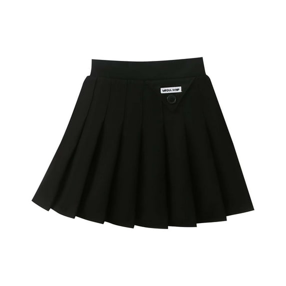 hoksml Girls Uniform Skirts Pleated Skirt Fashion College Style Half Body Skorts Solid Color High Waist Short A-line Skirt for 3-11 Years Children