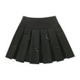 thumbnail image 1 of hoksml Girls Uniform Skirts Solid High Waist Bow Pleated Skirt Fashion College Style A-line Skorts for 3-11 Years Kids, 1 of 6