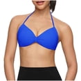 thumbnail image 1 of hoksml Halter Neck Ruched Bra for Women Wireless Comfort Bralette with Adjustable Straps, 1 of 5