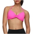 thumbnail image 1 of hoksml Halter Neck Ruched Bra for Women Wireless Comfort Bralette with Adjustable Straps, 1 of 9