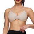 thumbnail image 1 of hoksml Halter Neck Ruched Bra for Women Wireless Comfort Bralette with Adjustable Straps, 1 of 6
