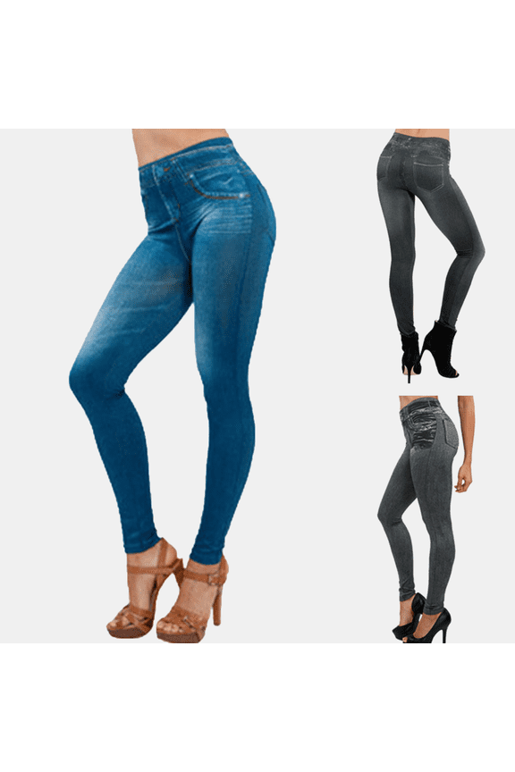 Jeggings for Women Pull on Stretchy Jeans Denim Leggings High Waisted Skinny Jean Leggings with Pockets Trendy 2024 on Clearance