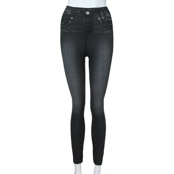 hoksml Jeggings for Women Pull on Stretchy Jeans Denim Leggings High Waisted Skinny Jean Leggings with Pockets Trendy 2025 on Clearance