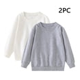 thumbnail image 1 of hoksml Kids 2 Pack Crew Neck Sweatshirt Solid Color Soft Casual Long Sleeve Top for School and Everyday Wear, 1 of 7
