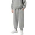 thumbnail image 1 of hoksml Kids' (3-13Y) Solid Color Fleece-Lined Joggers Girls Warm Sweatpants Elastic Waist Tapered Pants with Pockets, 1 of 9