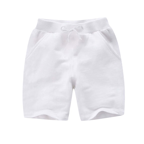 hoksml Kids Basic Summer Cotton Shorts Drawstring Elastic Waist Pockets Soft Fabric Multi Color Everyday Casual Shorts