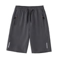 thumbnail image 1 of hoksml Kids Boys Quick Dry Athletic Shorts Summer Breathable Drawstring Elastic Waist Zipper Pockets Reflective Strips Multi Color, 1 of 4