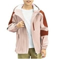 thumbnail image 1 of hoksml Kids Casual Jacket Color Block Long Sleeved Hooded Pocket Zipper Jacket Parkas Clothing Outwear Outdoor Hiking Travel Lightweight Windproof Coats for 6-13 Boys Girls, 1 of 7