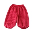 thumbnail image 1 of hoksml Kids Checkered Bubble Pants, Elastic Waist Pull-On Trousers with Cuffed Ankles, 1 of 5