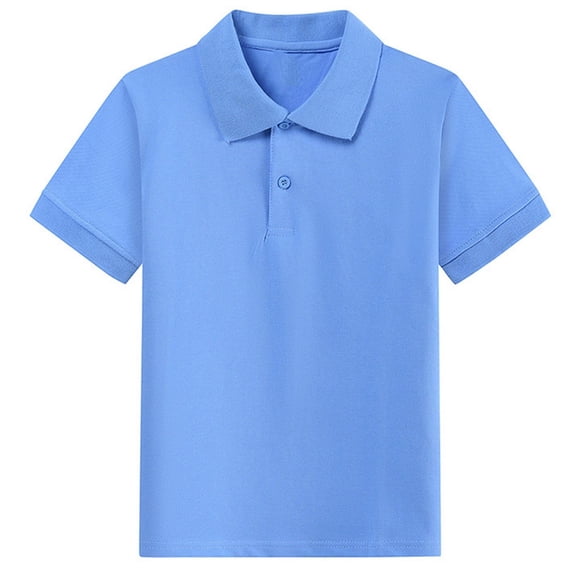 hoksml Kids' Collared Short Sleeve Athletic Shirts School Uniform Casual Cotton Tees Multi Color Options for Boys and Girls