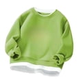 thumbnail image 1 of hoksml Kids Crew Neck Sweatshirt with Contrast Hem Casual Oversized Pullover for Everyday Wear, 1 of 3