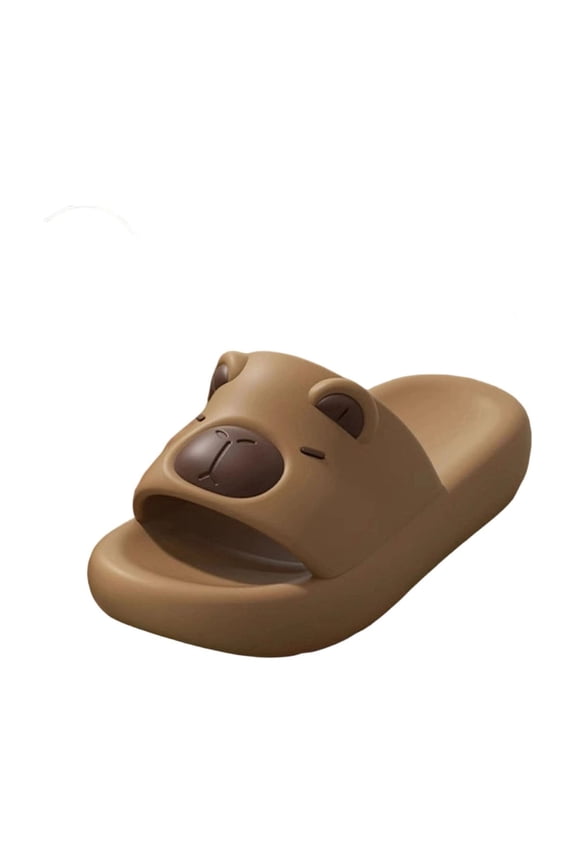 Kids Cute Bear Design Slide Sandals, Comfortable Thick Sole Non Slip Slippers for Boys and Girls Indoor Home and Bathroom Use
