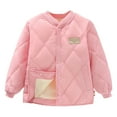 thumbnail image 1 of hoksml Kids Fleece-Lined Quilted Puffer Jacket Boys Girls Winter Coat Thickened Thermal Snap Buttons Coat for Indoor Outdoor Wear (3-15 Years), 1 of 3