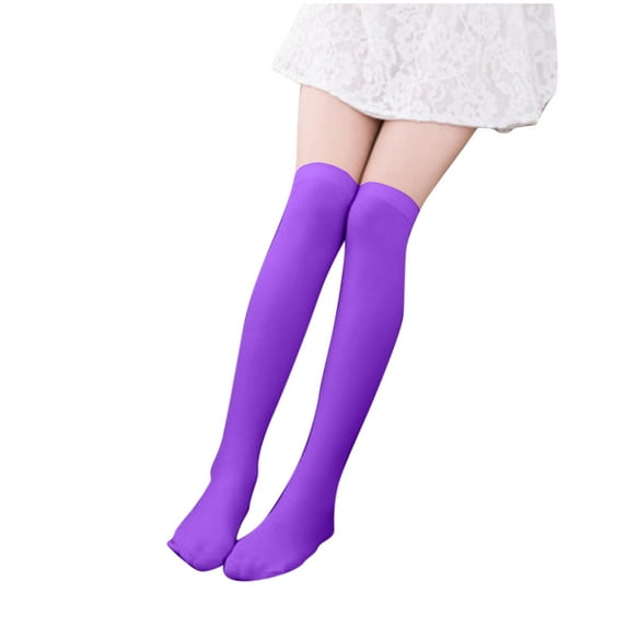 hoksml Kids Girls Socks Solid Color High Tube Socks Middle Tube Cotton Socks Over Knee Long Socks